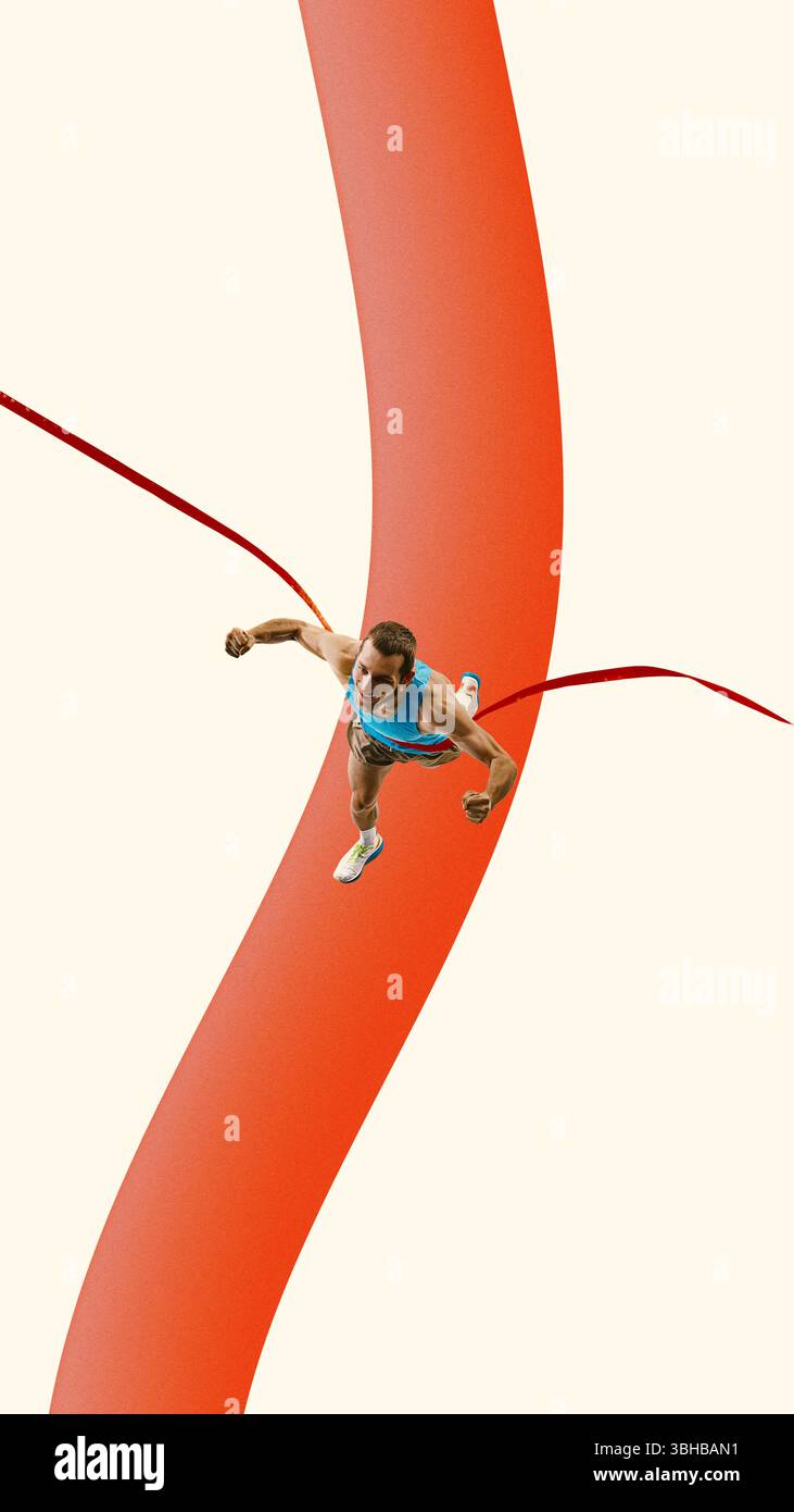 Track Finish Line Ribbon Ribbon banner collage element hi-res stock photography and images - Alamy