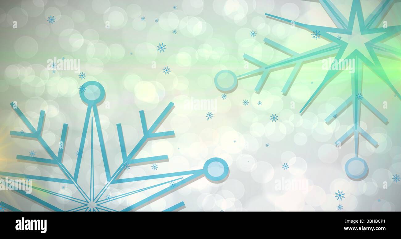 Floating turquoise snowflake cluster over digital backdrop creating ...