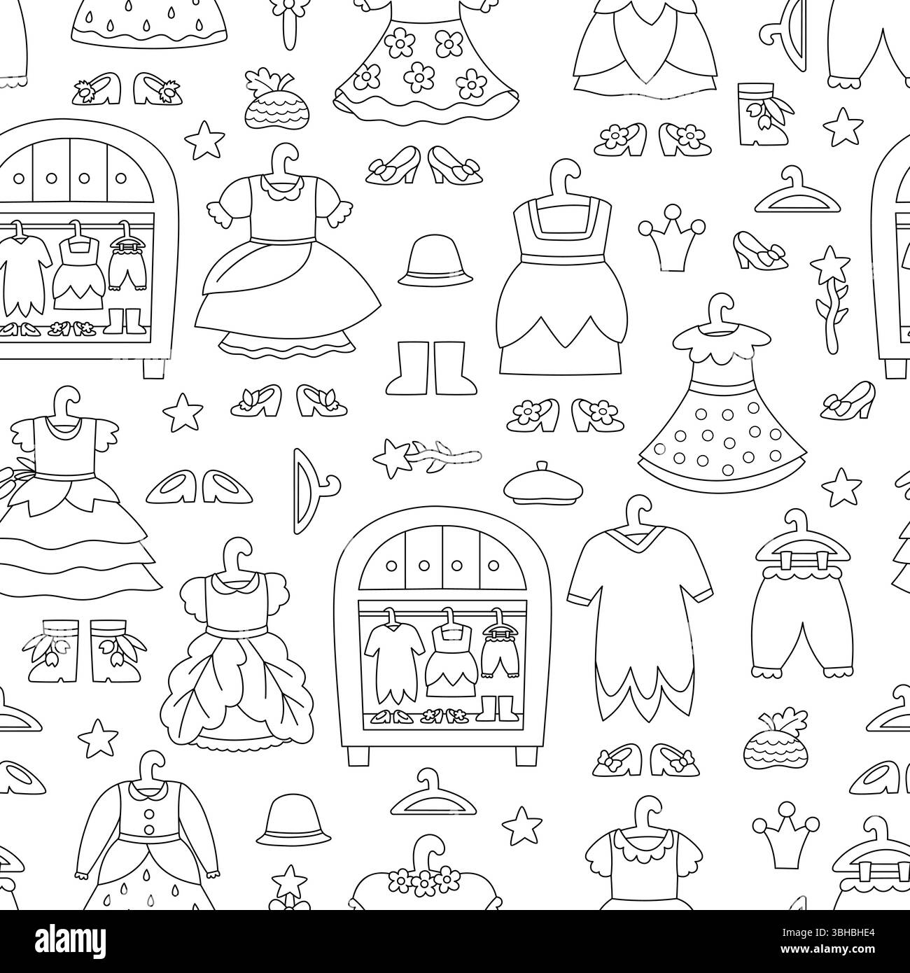 Paper doll clothes Black and White Stock Photos & Images - Alamy