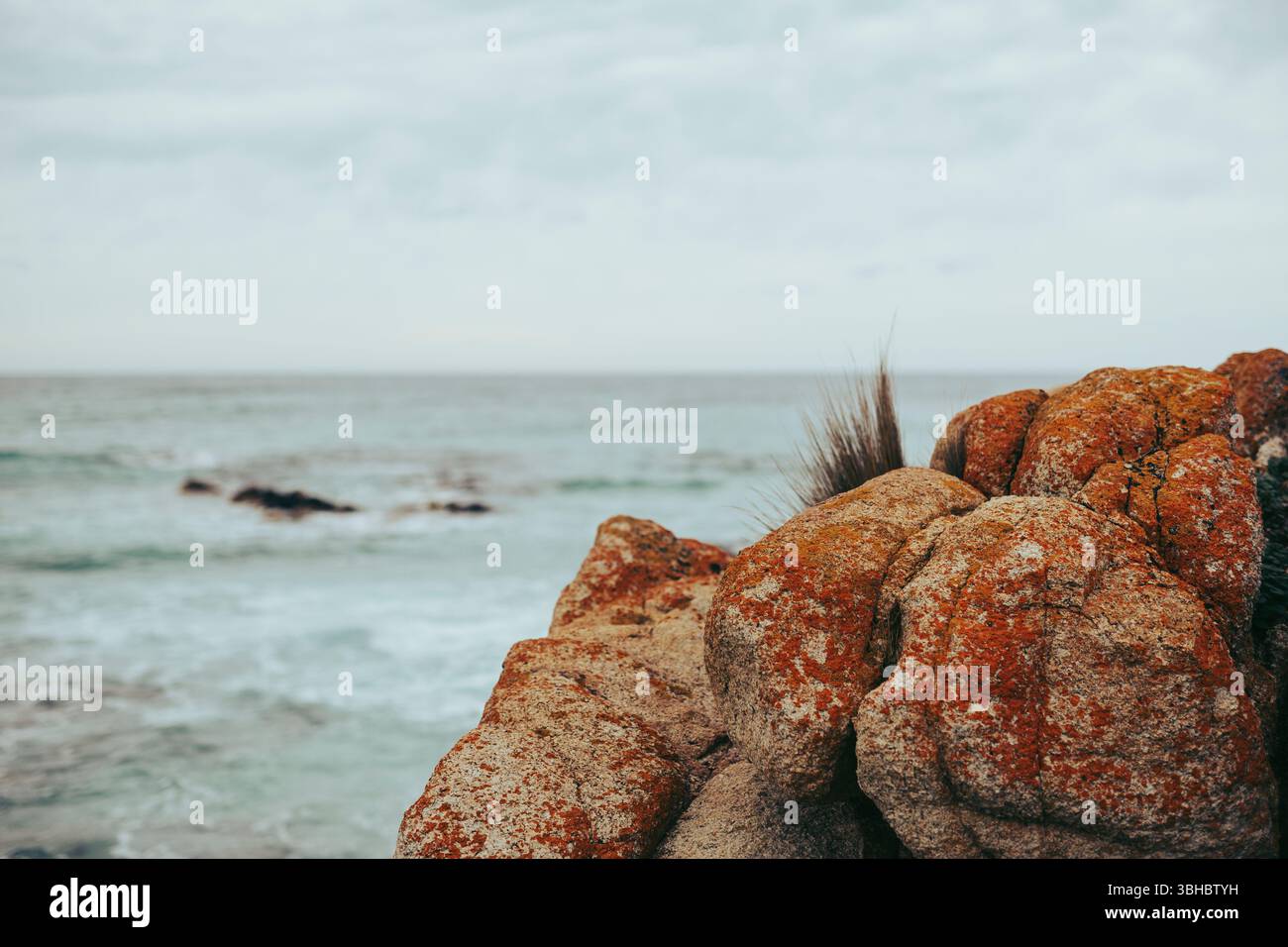coloured rocks bay of fires tasmania Stock Photo