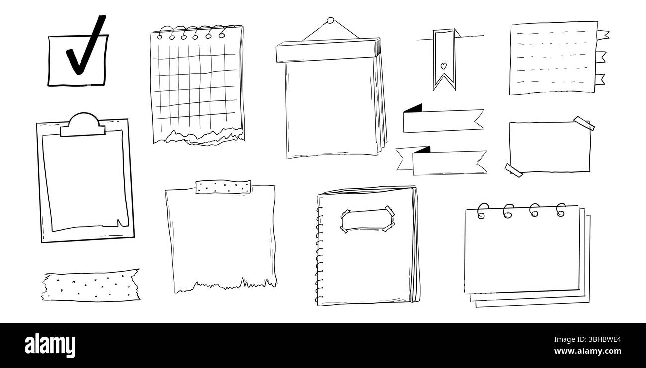 Spring Bullets Graphics For Memo Memo page bullet jourlal note sketch, hand drawn doodle stickers office ...