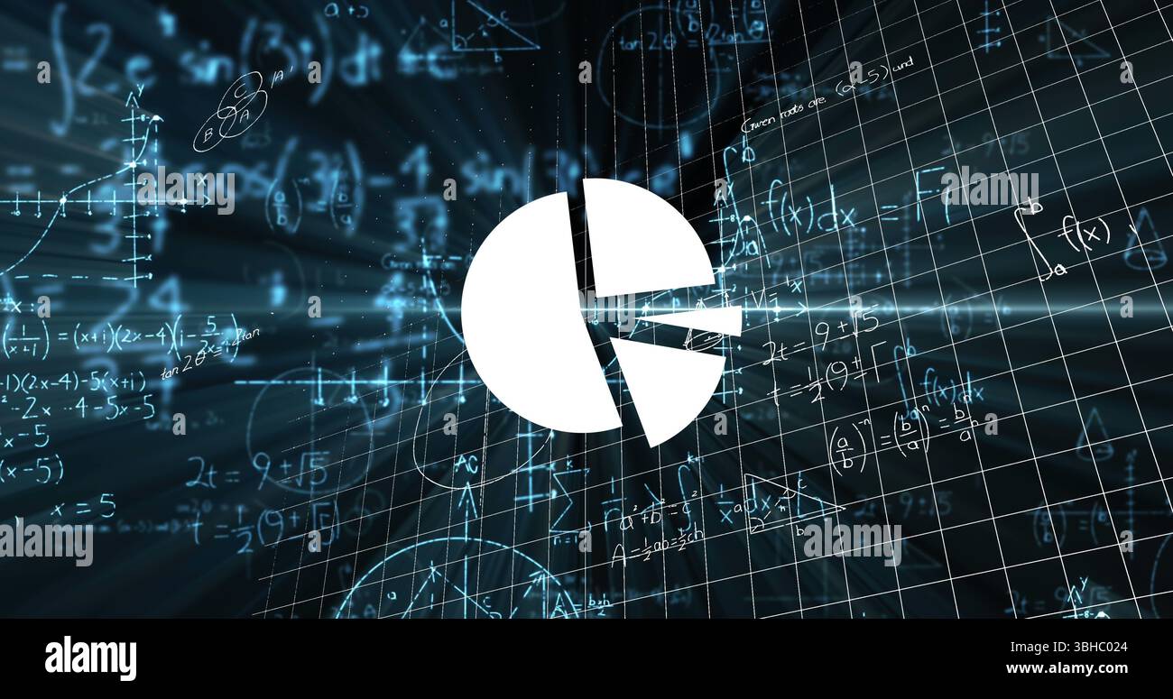 Screen With Advanced Math Image of digital screen with scientific data, graphs and math formulas ...