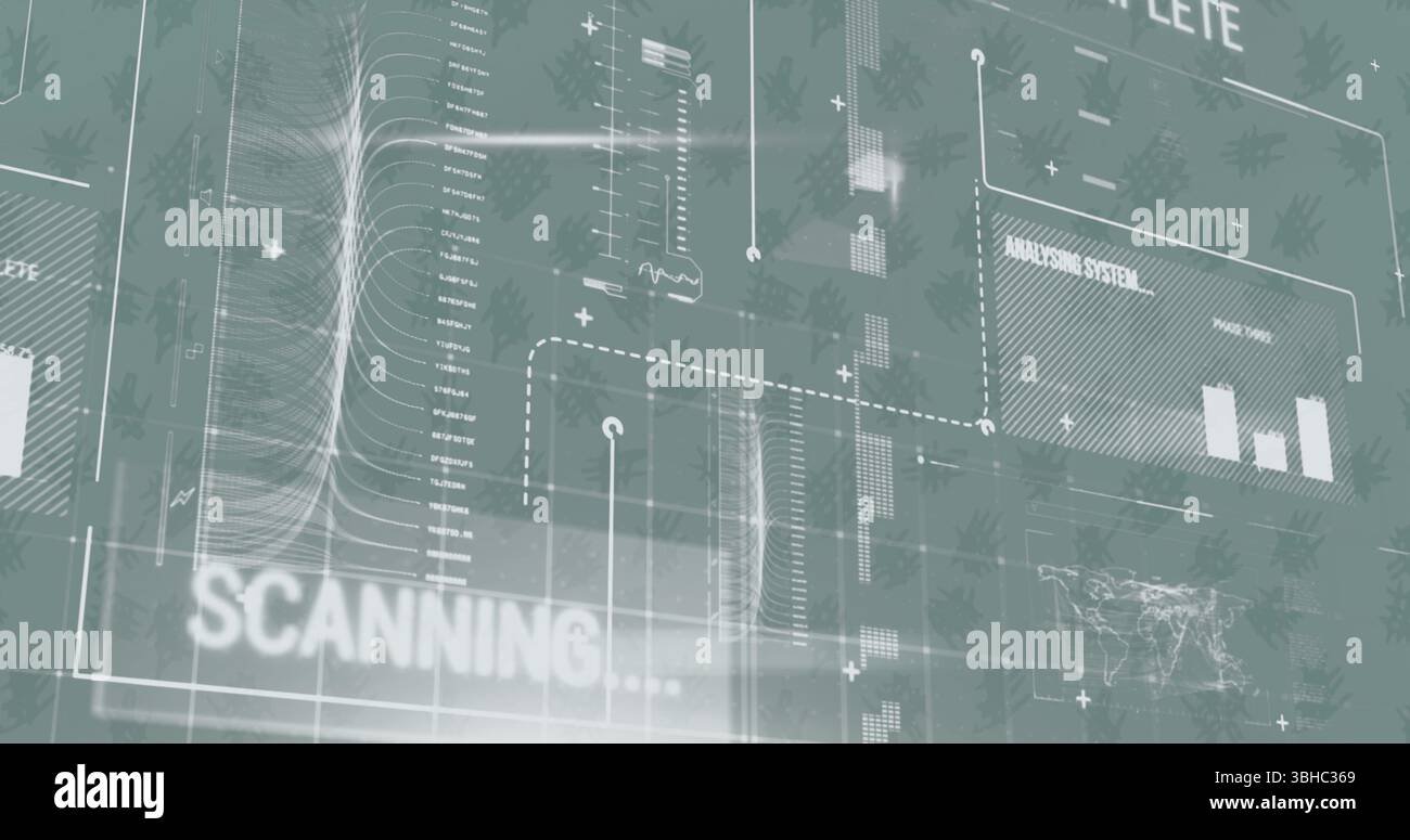 Image of bar graphs with finance data processing on digital interface Stock Photo