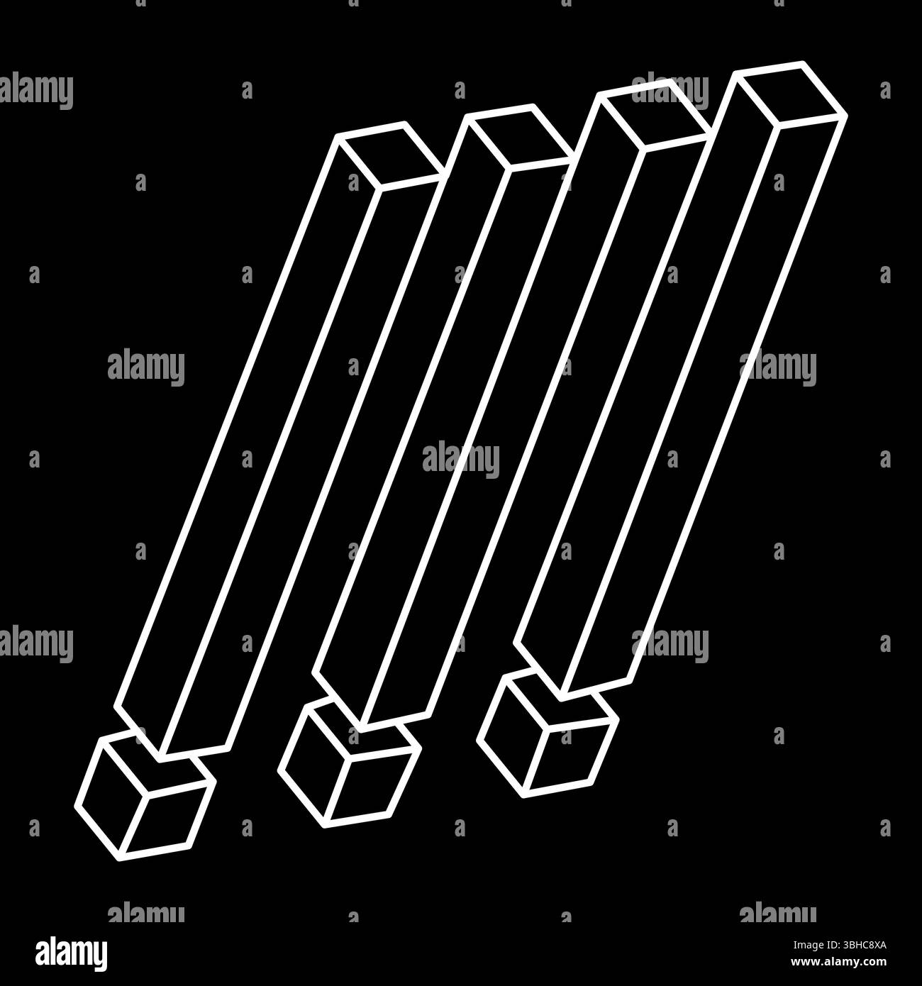 Objects Line Photography Impossible objects. Line geometric shape. Optical illusion figure ...