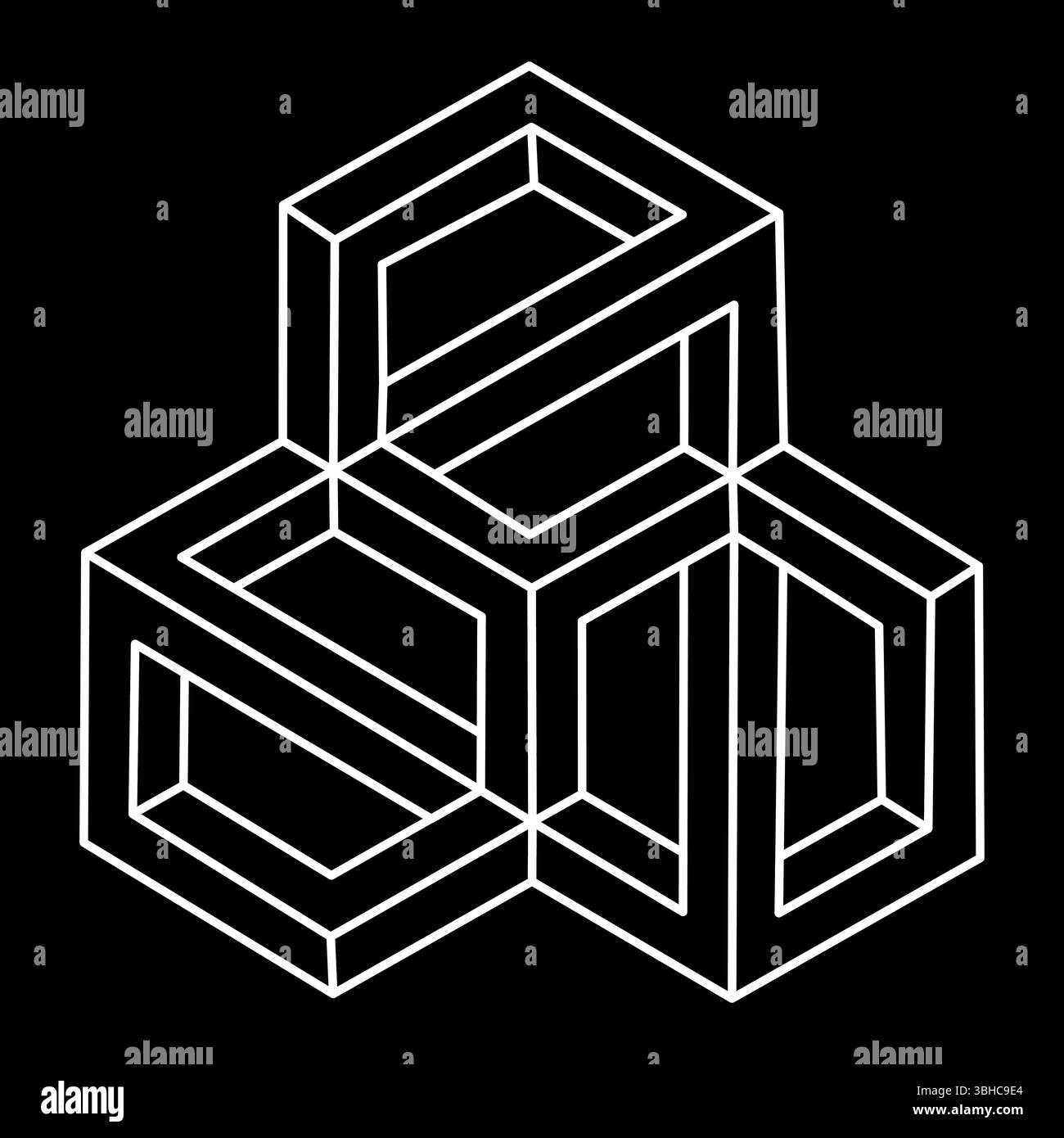 Impossible optical illusion shapes. Impossible figures. Sacred geometry ...