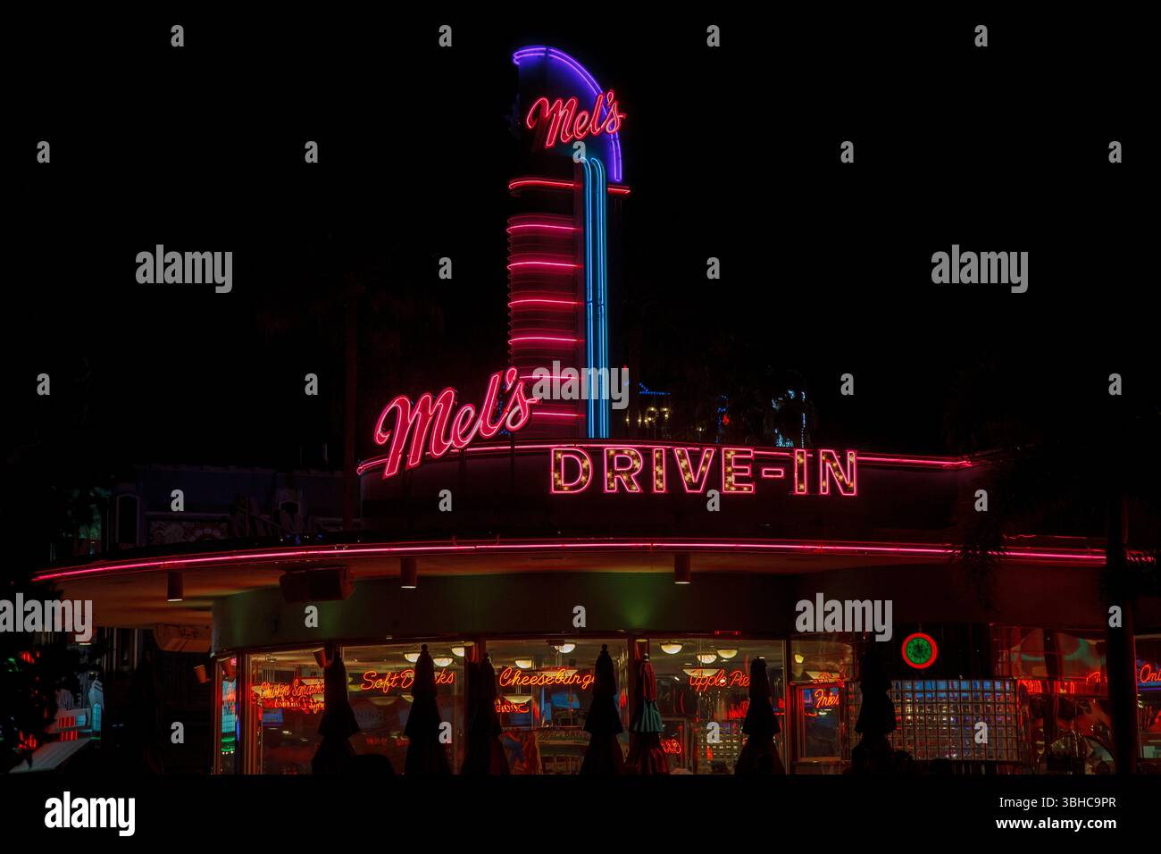 Mels drive in neon sign hi-res stock photography and images - Alamy