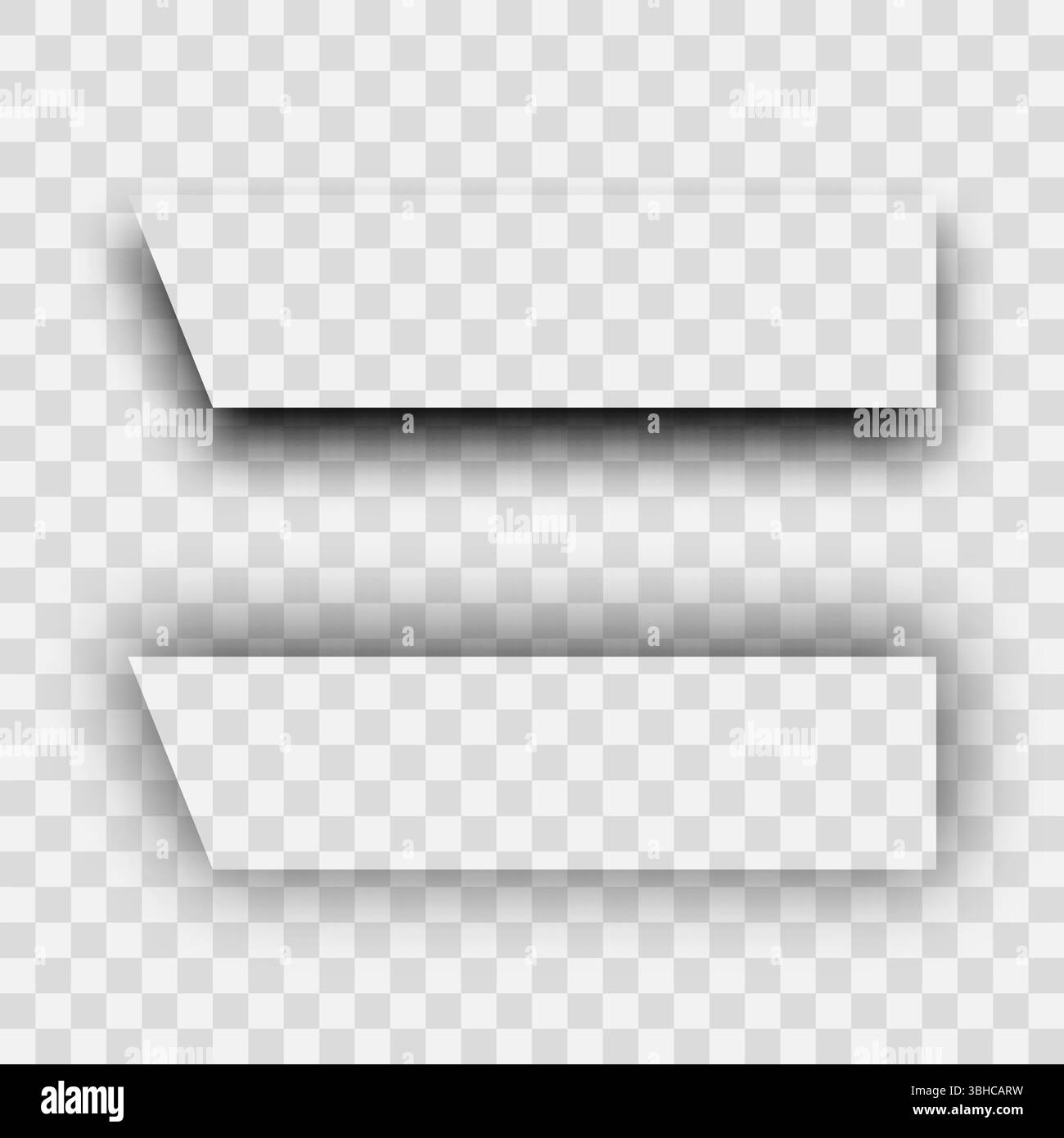 Dark transparent realistic shadow. Set of two rectangles shadows ...