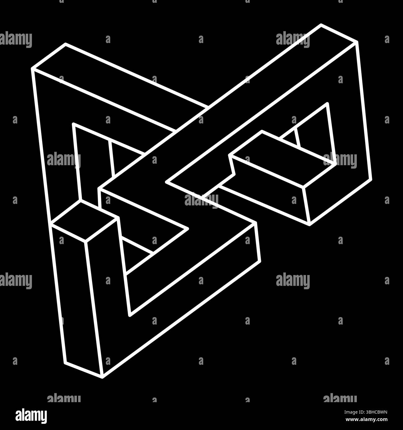 Impossible shapes. Sacred geometry figures. Optical illusion. Abstract ...