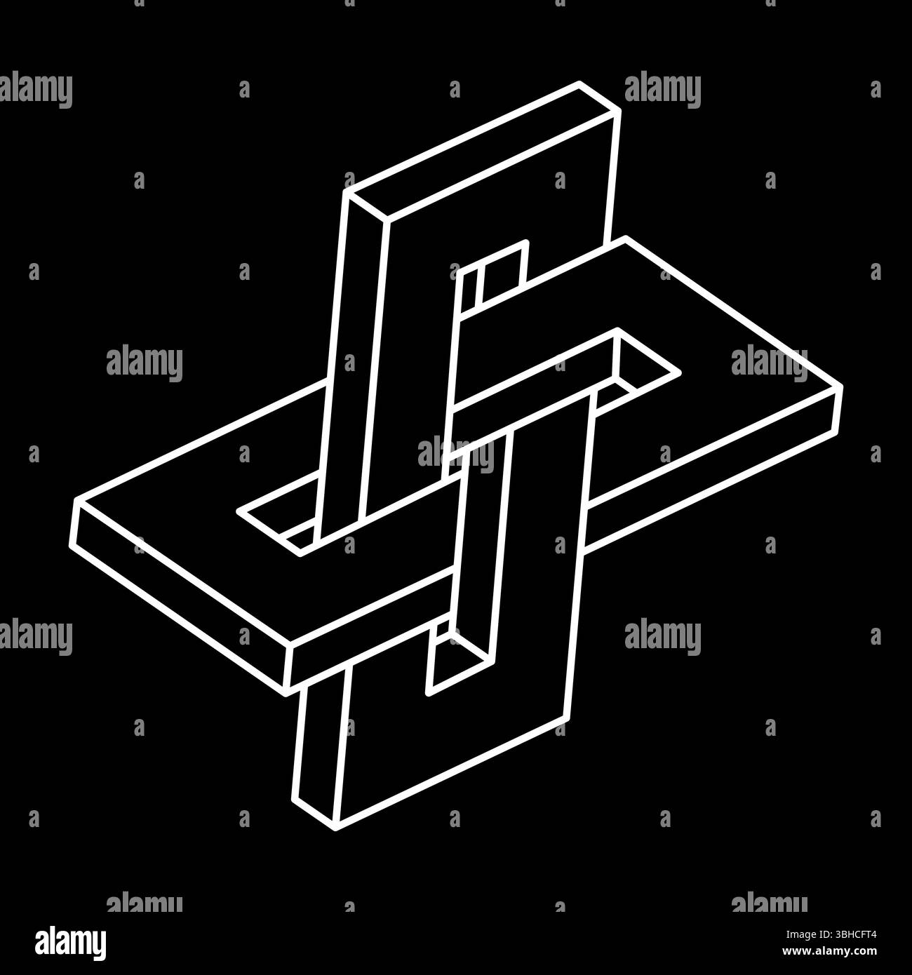 Impossible shape. Sacred geometry figures. Optical illusion. Abstract ...