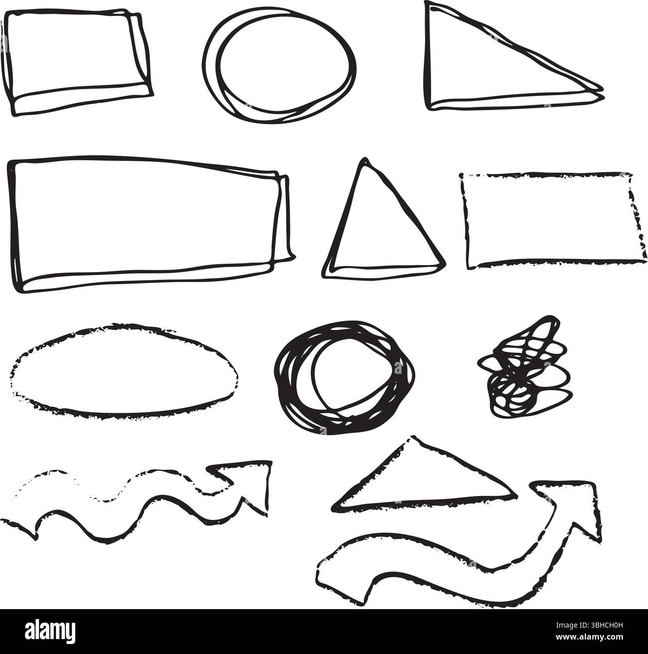 Hand drawn scribble rectangle Black and White Stock Photos & Images - Alamy