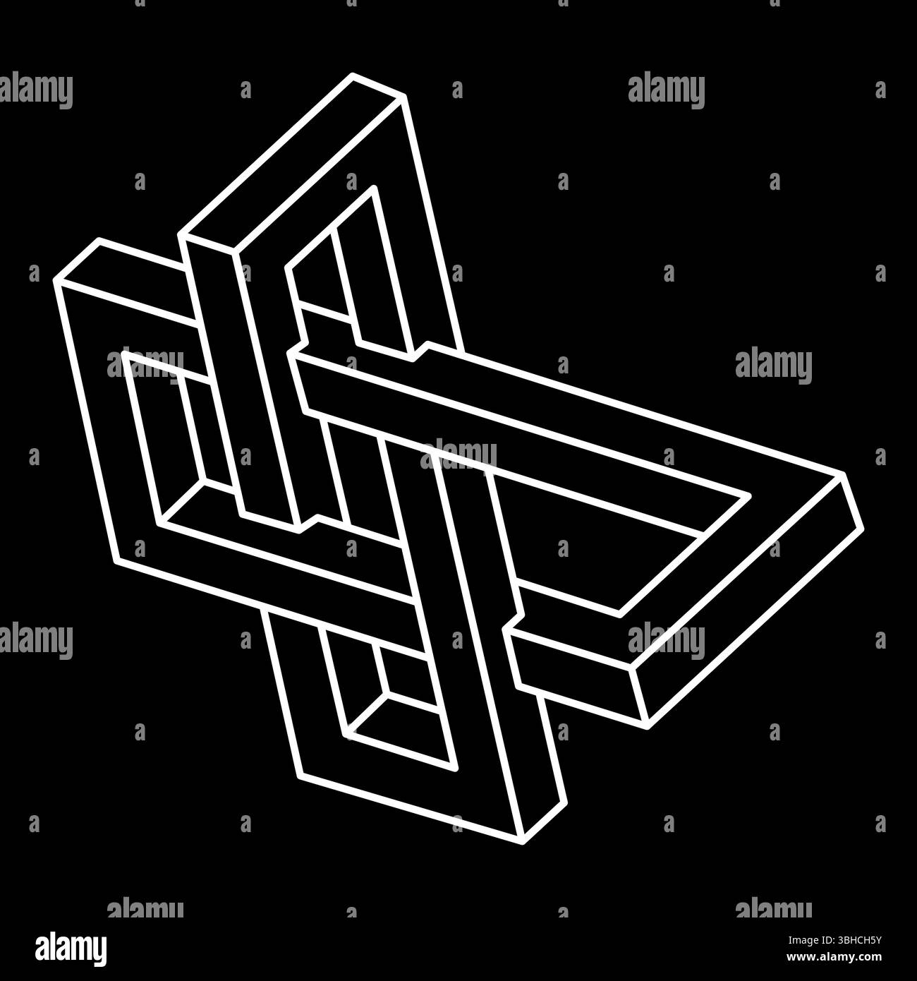 Impossible shapes. Sacred geometry figure. Optical illusion. Abstract ...