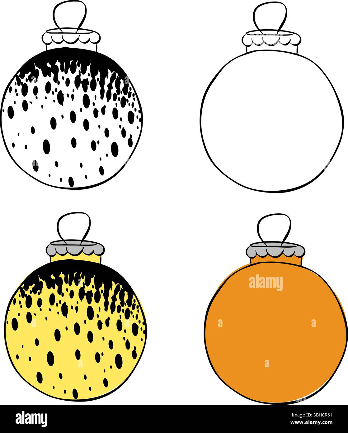 Christmas bauble isolated on transparent background. Vector graphic line ink illustration. Silhouette sign for logo, print, comics, fashion, pop art, Stock Vector