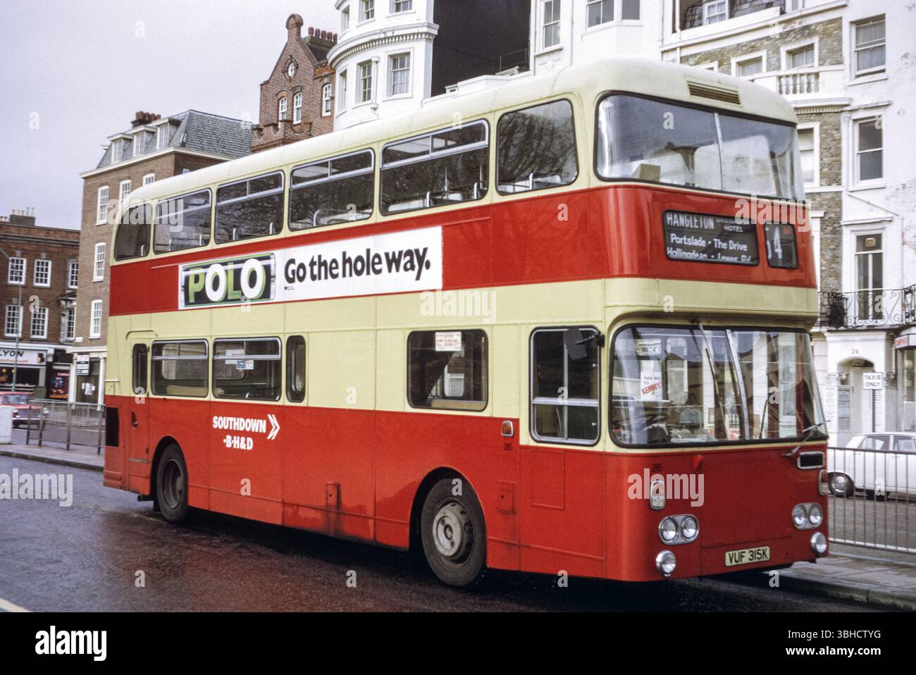 Brighton, UK - 1973: Vintage image of a Daimler CRL6 bus from 1973 ...