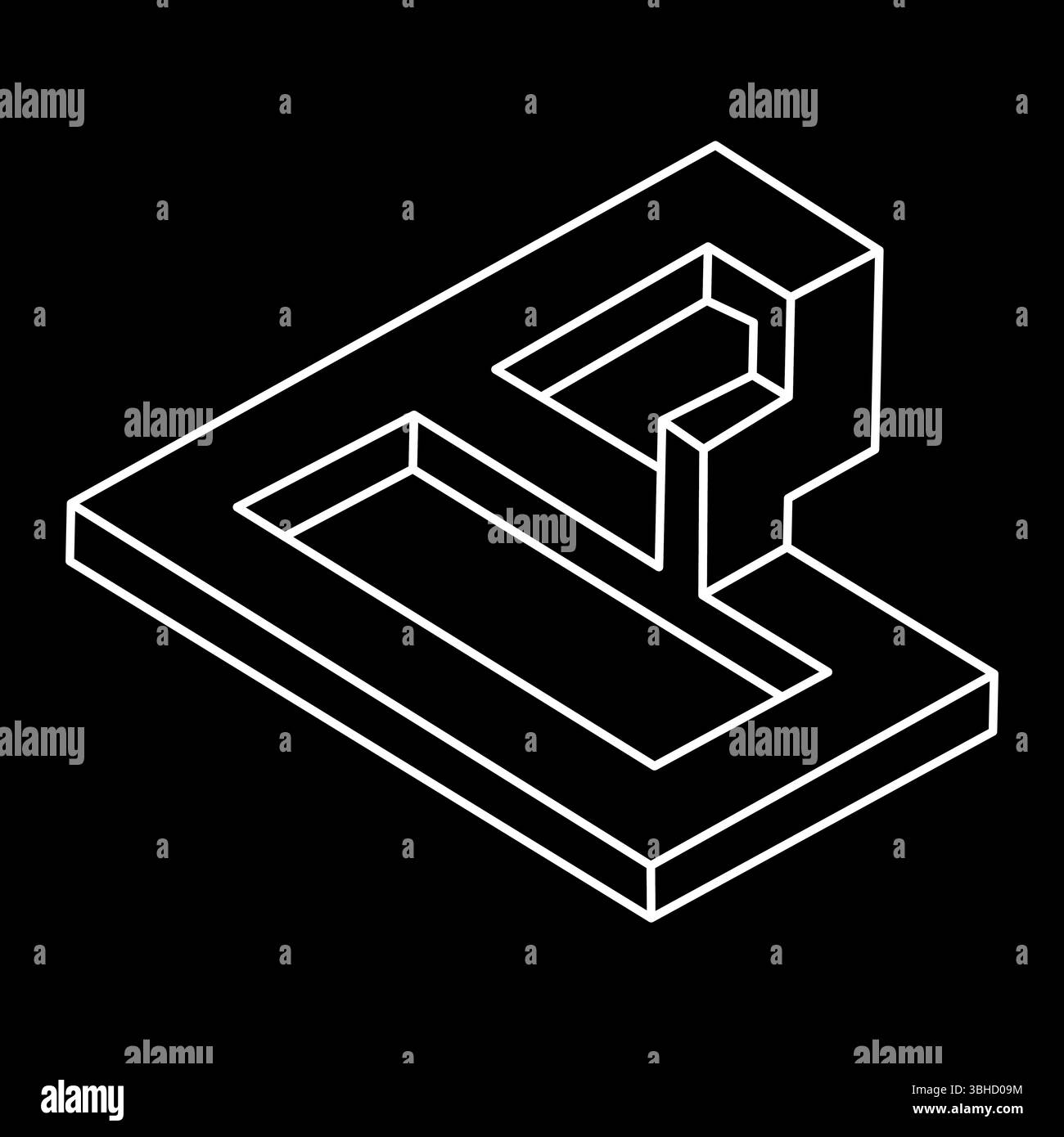 Optical illusion shapes. Impossible objects. Escher style. Optical art ...