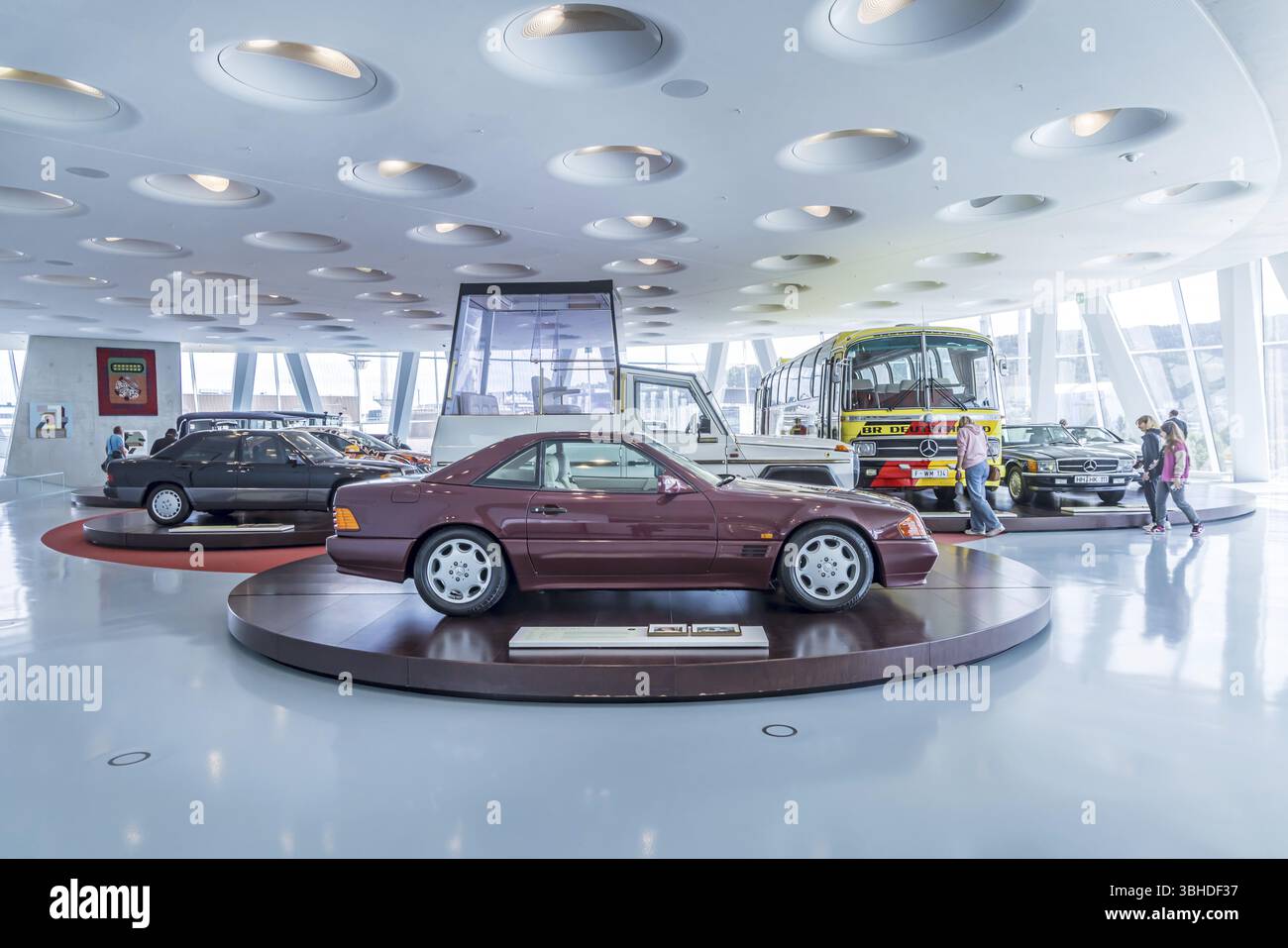 Mercedes-Benz 500 SL from 1991 driven by Princess Diana, Lady Di. The Mercedes-Benz Museum in Stuttgart presents a journey through the automotive hist Stock Photo