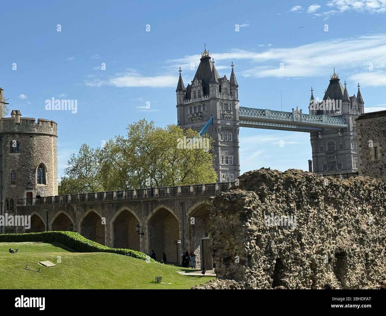 Tower Bridge from Tower of London, London, UK - Smartphone Captured Stock Image