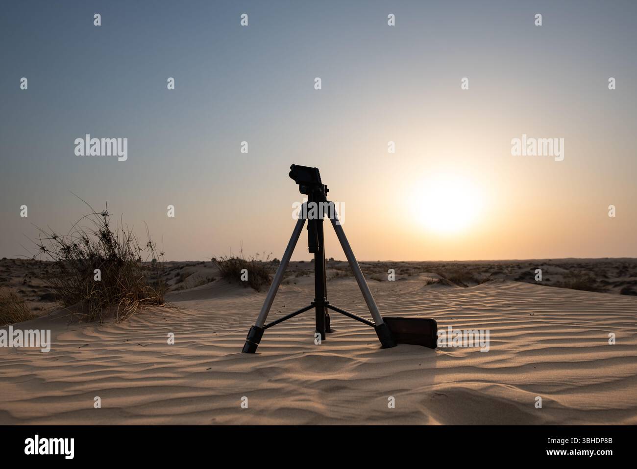 The hot desert landscape of Dubai in the UAE. Stock Photo