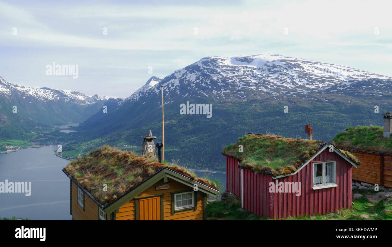 Photo inspiration: Visual Reference: Grass Roof Cabins In Rakssetra Norway With Panoramic View Of