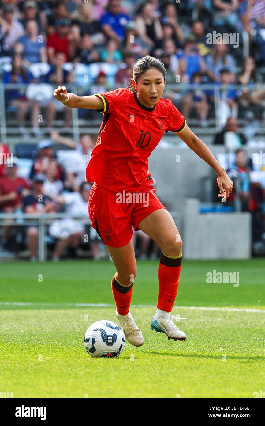 May 31st, 2025: Wang Yanwen of China (10) handles the ball during a ...