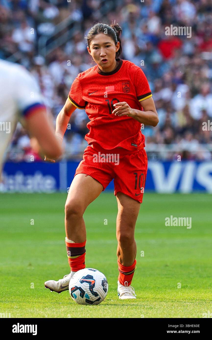 May 31st, 2025: Wang Yanwen of China (10) handles the ball during a ...