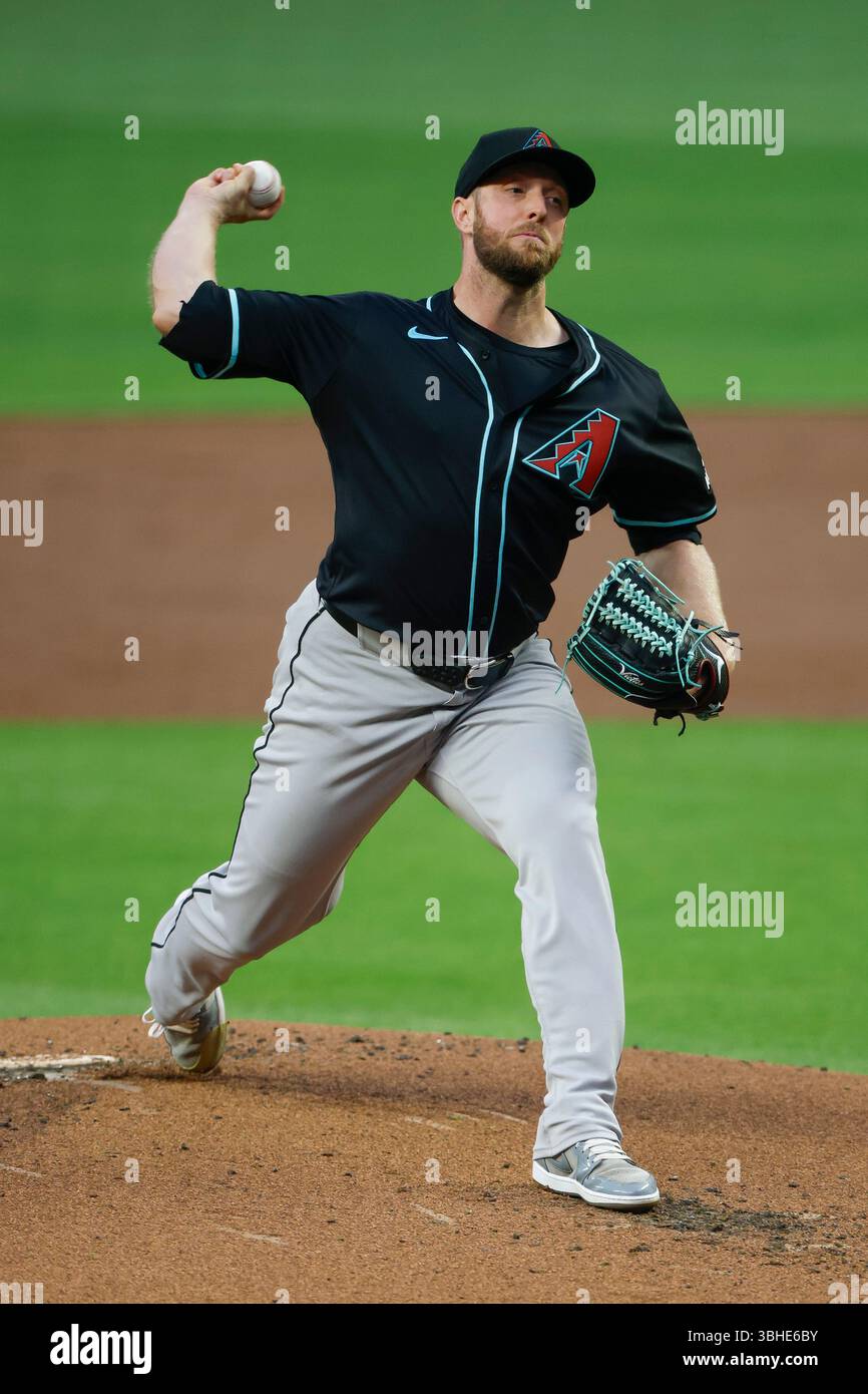 Merrill Kelly 29 of the Arizona Diamondbacks throws a pitch during a