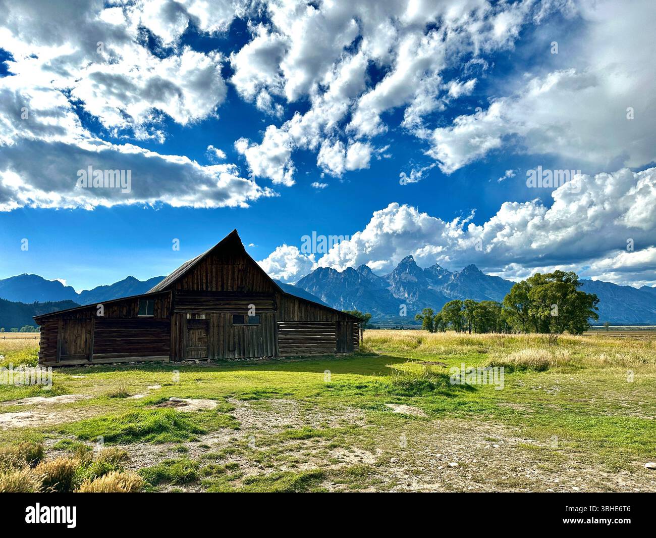 Old barn in front of the Tetons - Smartphone Captured Stock Image