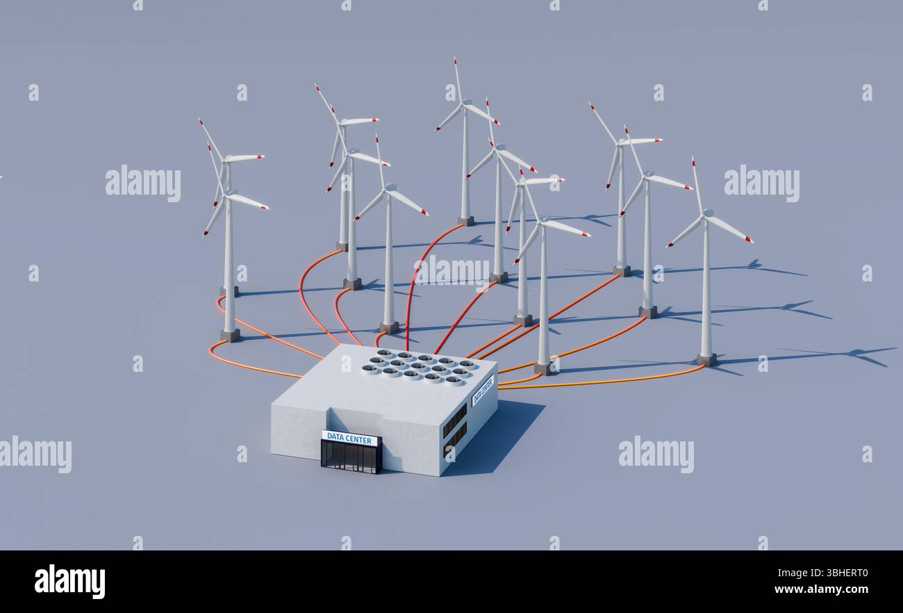 Concept: Huge power consumption of modern data centers for AI ...