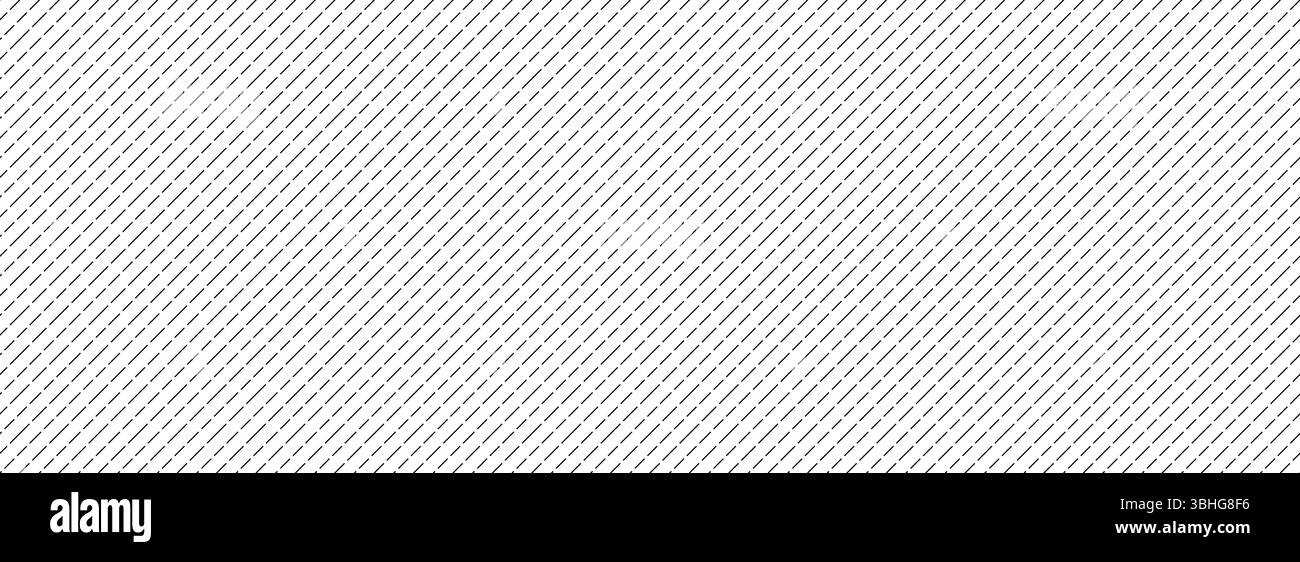 Seamless diagonal dashed line pattern. Repeated slash dash lines background. Black and white angled linear wallpaper. Abstract tilted slanted stripes backdrop. Repeating oblique strip texture. Vector Stock Vector