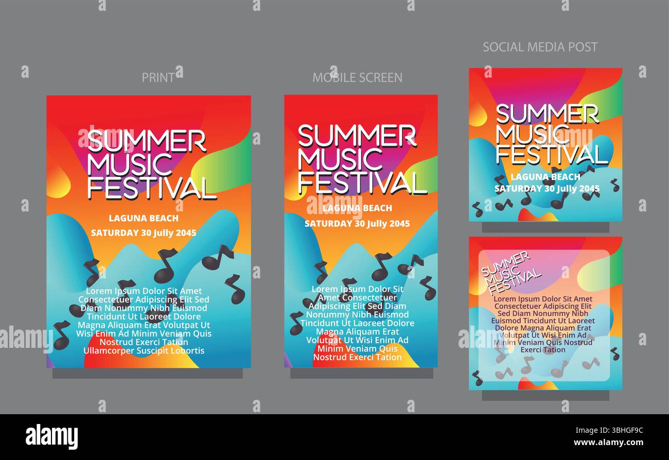 Bold Color Fluid Wave. Modern Abstract for Music Events. fluid design ...
