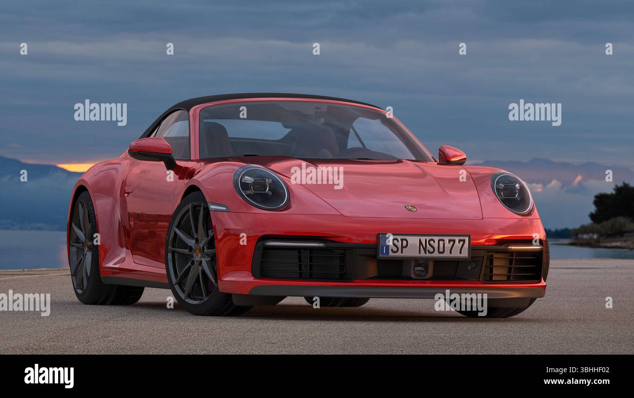 Porsche 911 Carrera 4S Cabrio Stock Photo