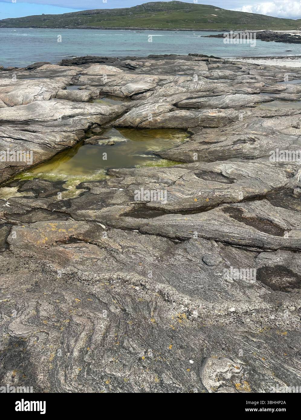 Metamorphic rocks, Seal Bay, Alladale, Barra, Outer Hebrides, Scotland ...