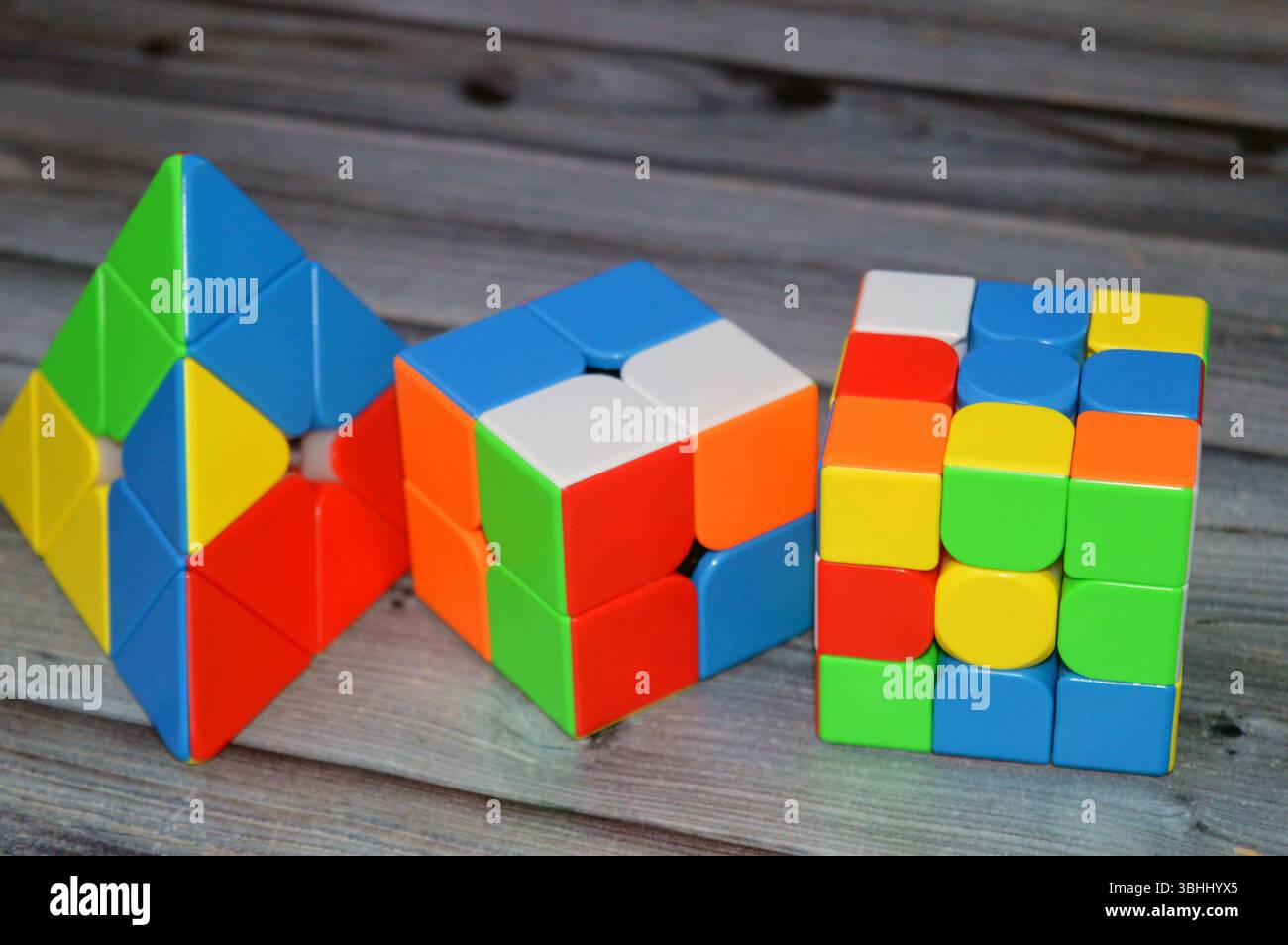 Cairo, Egypt, June 2 2025: a collection of The Pyraminx, a regular ...