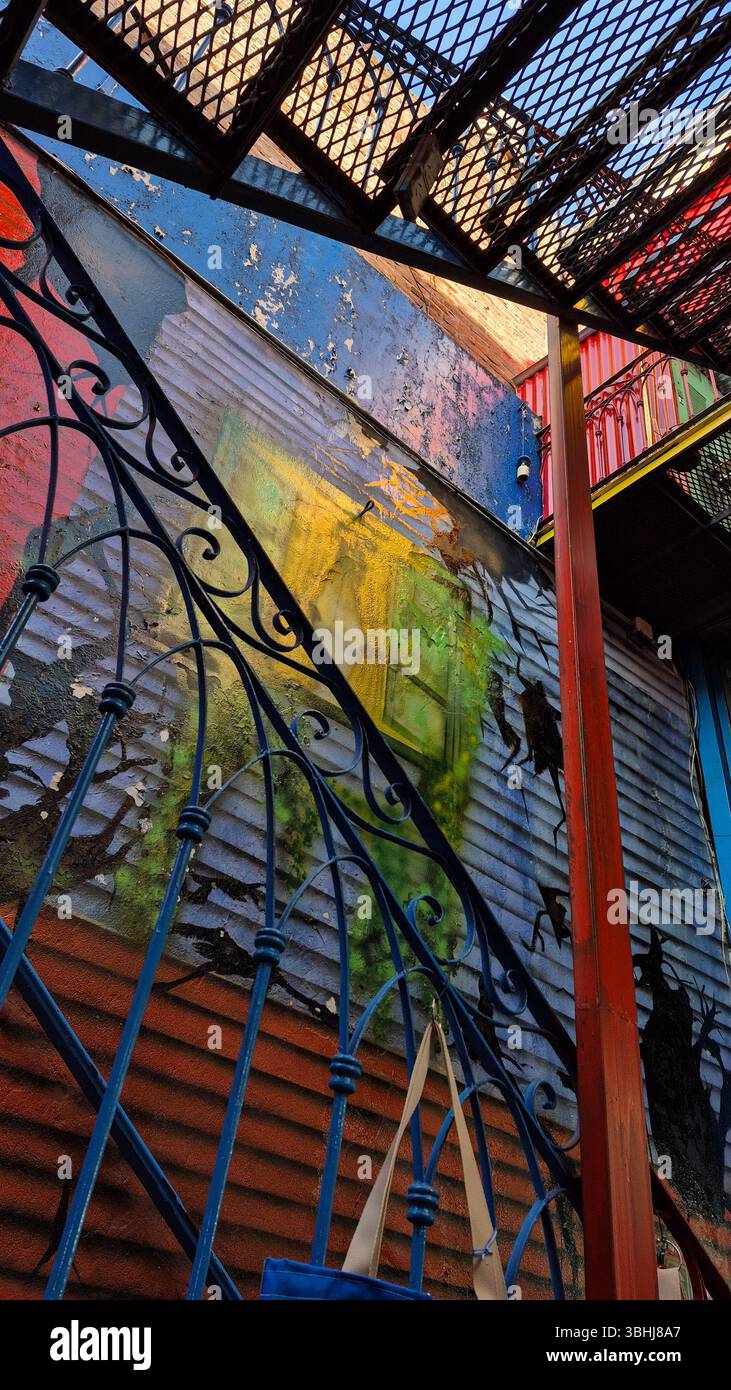 Argentina, 08.06.2025: View of same attractions and lanscapes of La Boca, neighborhood traditional tourist visit (Photo: Néstor J.Beremblum) - Smartphone Captured Stock Image