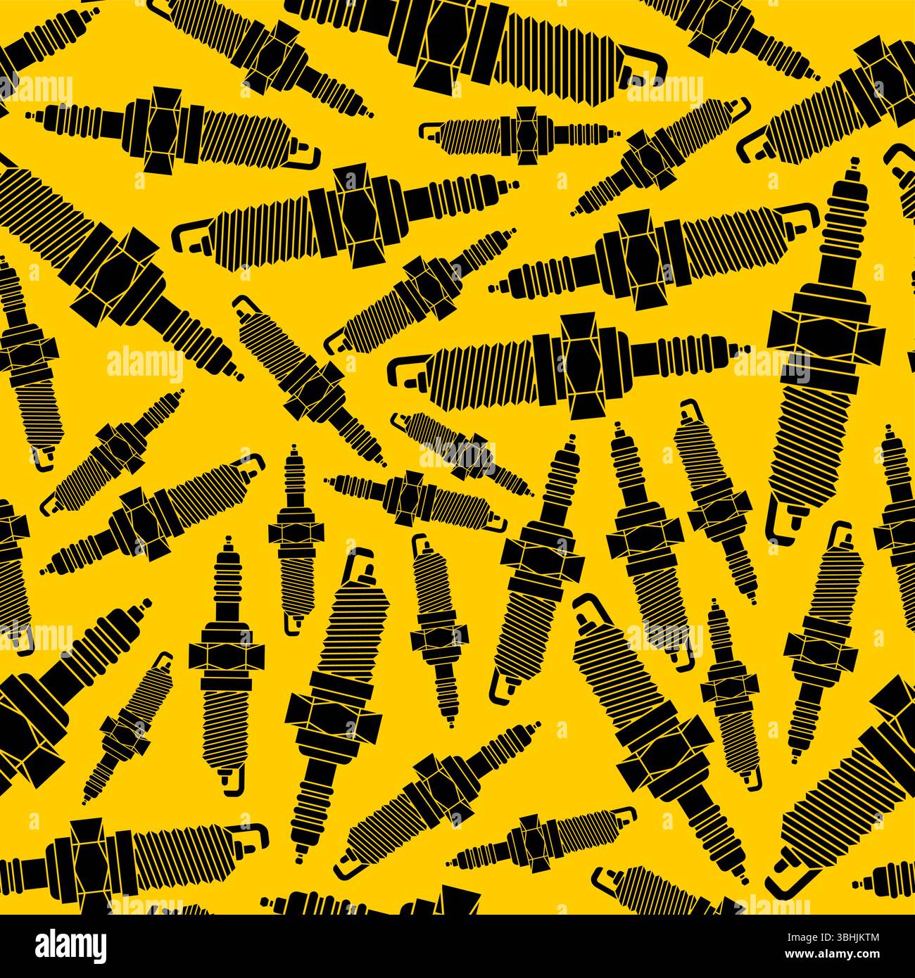 Spark plug pattern seamless. Car accessory background. Device for igniting the fuel-air mixture texture Stock Vector