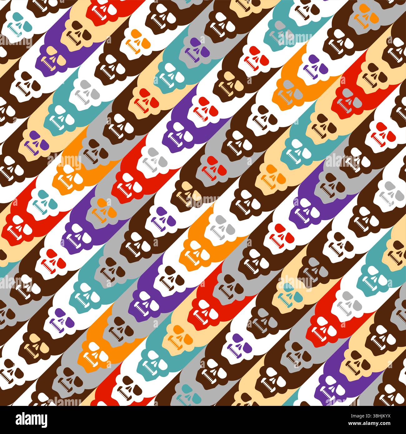 Houndstooth Skull pattern seamless. Goose foot Skull background Stock Vector