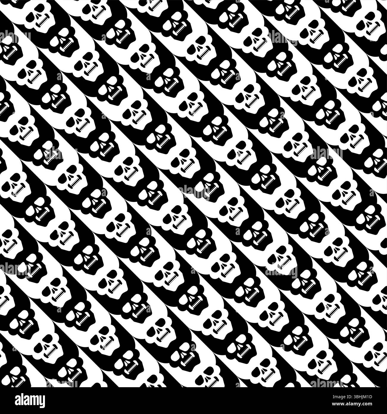 Houndstooth Skull pattern seamless. Goose foot Skull background Stock Vector