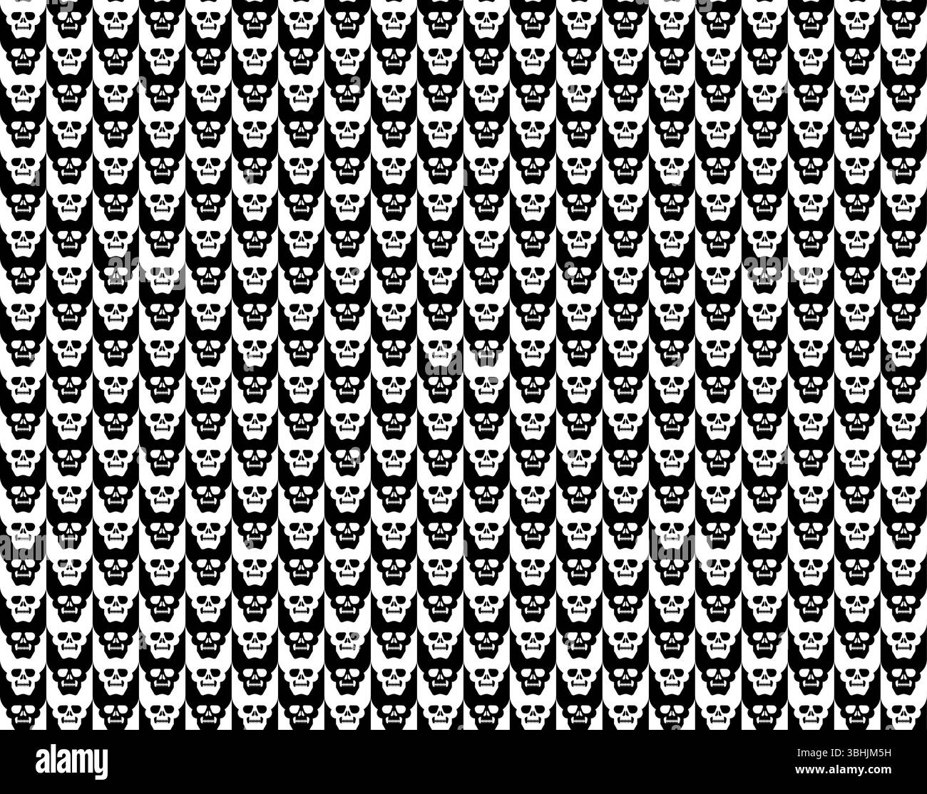 Houndstooth Skull pattern seamless. Goose foot Skull background Stock Vector