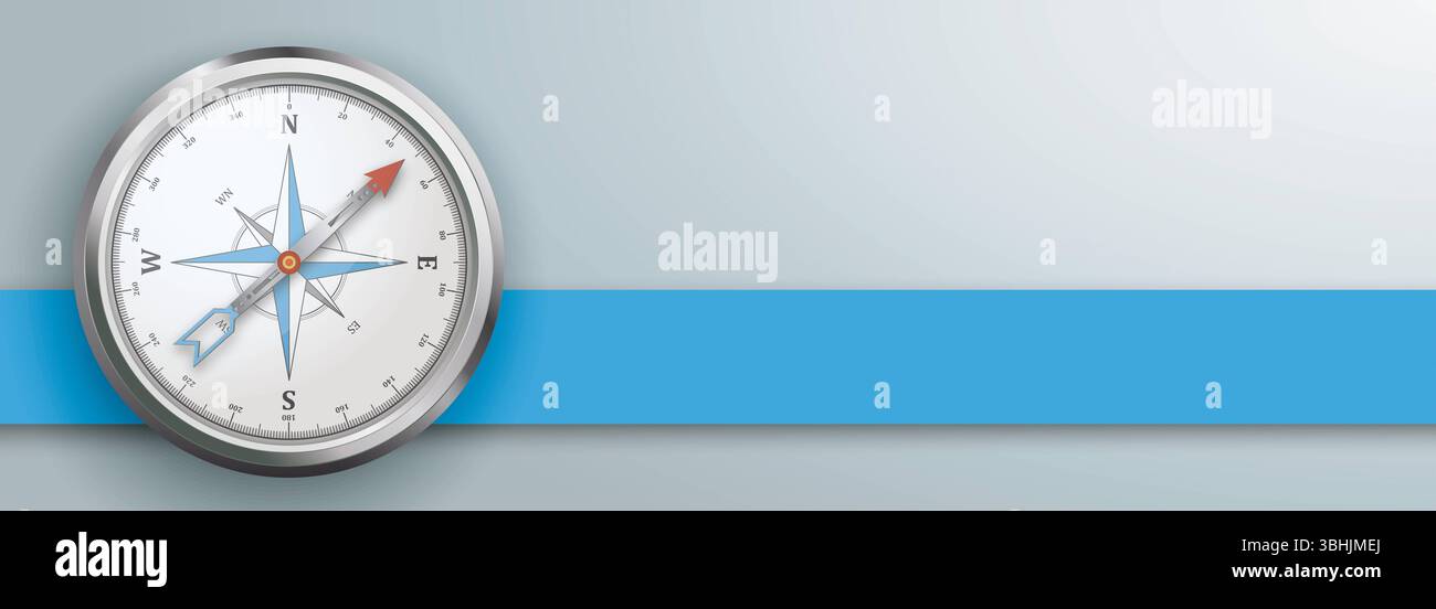 Compass Blue Banner Header A compass on the grey background with blue ...