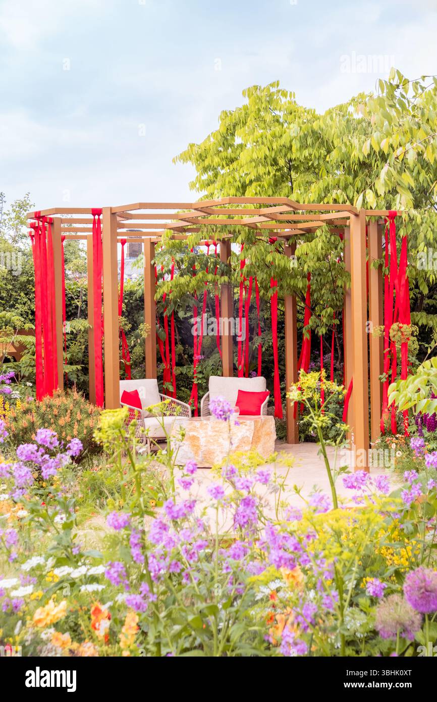 The Tackle HIV Challenging Stigma Garden at the Chelsea Flower Show 2025 in London, UK. Stock Photo