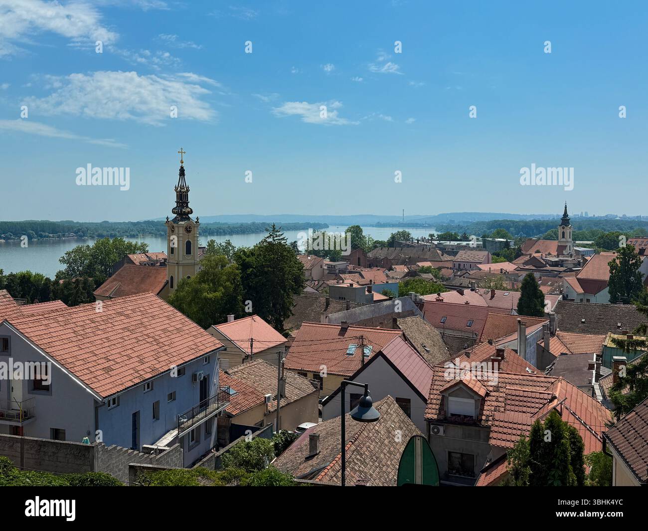 View of Zemun old town from Zemun Fortress, Zemun, Belgrade, Serbia. - Smartphone Captured Stock Image