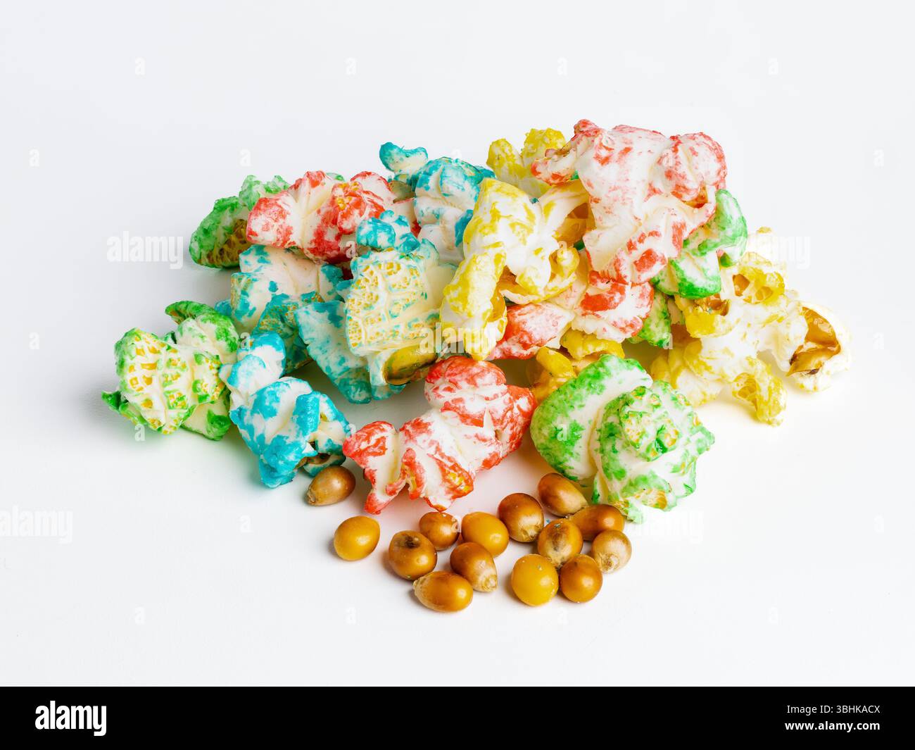 Colorful candy popcorn background. Bright background Stock Photo
