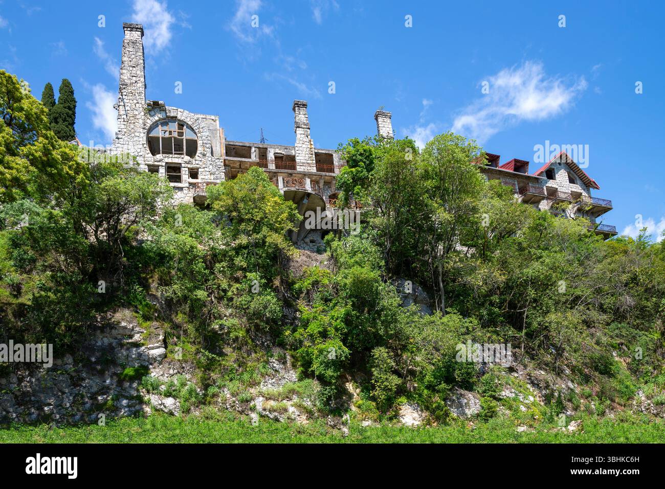 Ruins of the Prince of Oldenburg Castle on Mount Mamdzyshkha, Gagra ...