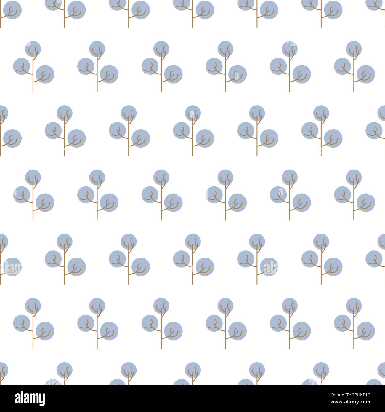 Seamless pattern with colored trees on white background. Vector illustration. Stock Vector