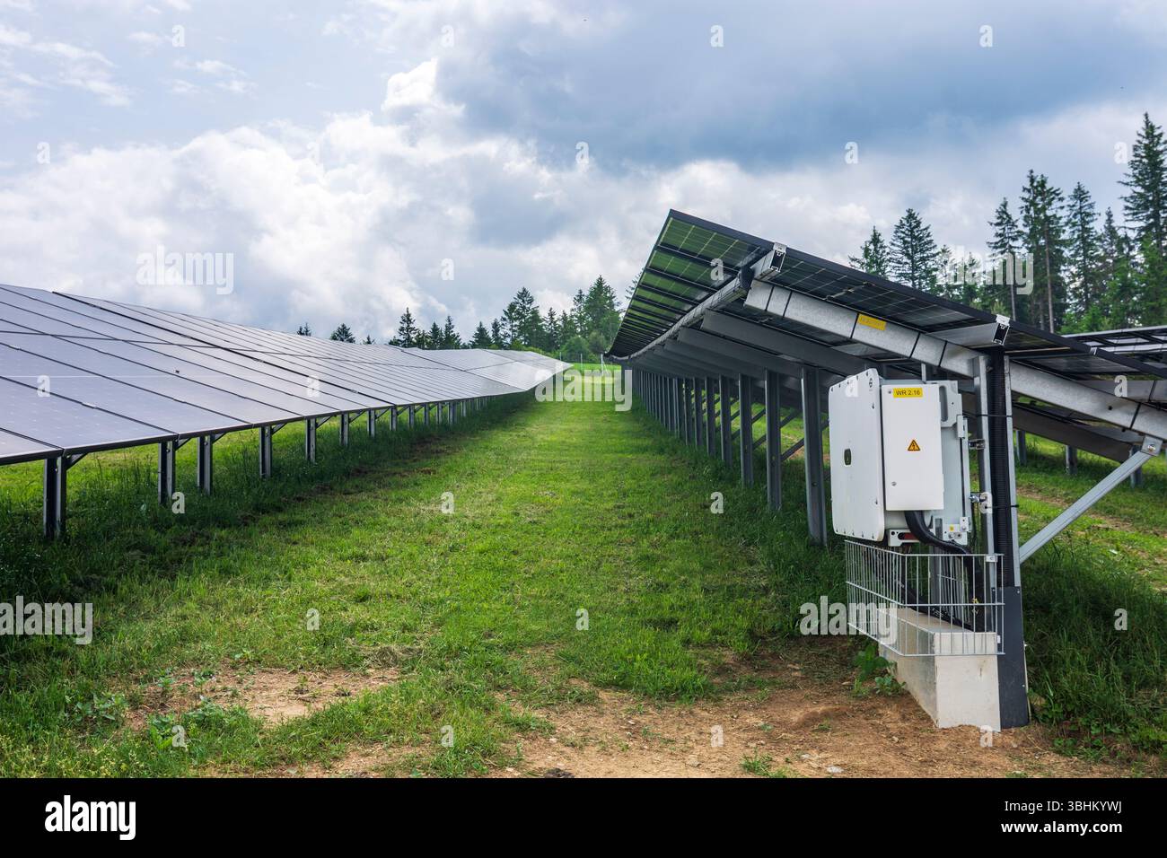 Edelschrott: solar power plant, inverter by company Huawei in Süd-Steiermark, Steiermark, Styria, Austria Stock Photo