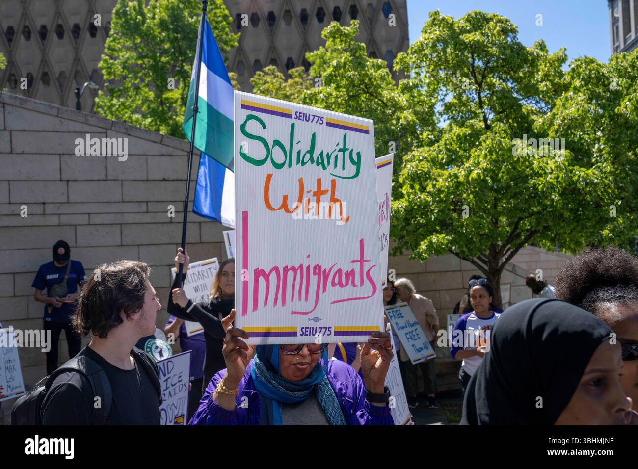 June 9, 2025, Seattle, Washington, USA: Protesters demonstrate outside ...