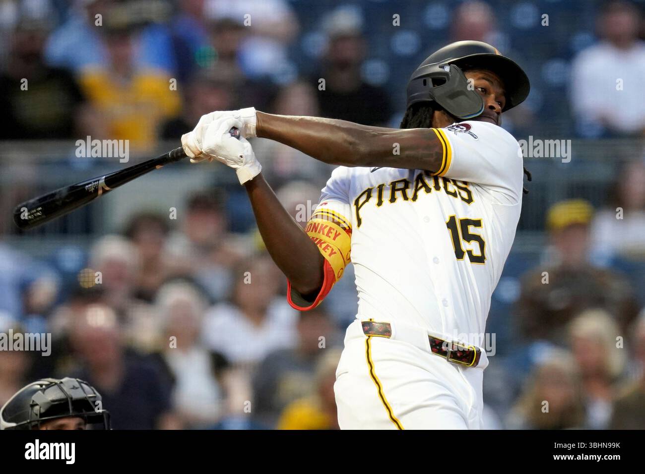 Pittsburgh Pirates' Oneil Cruz hits a home run during the eighth inning ...