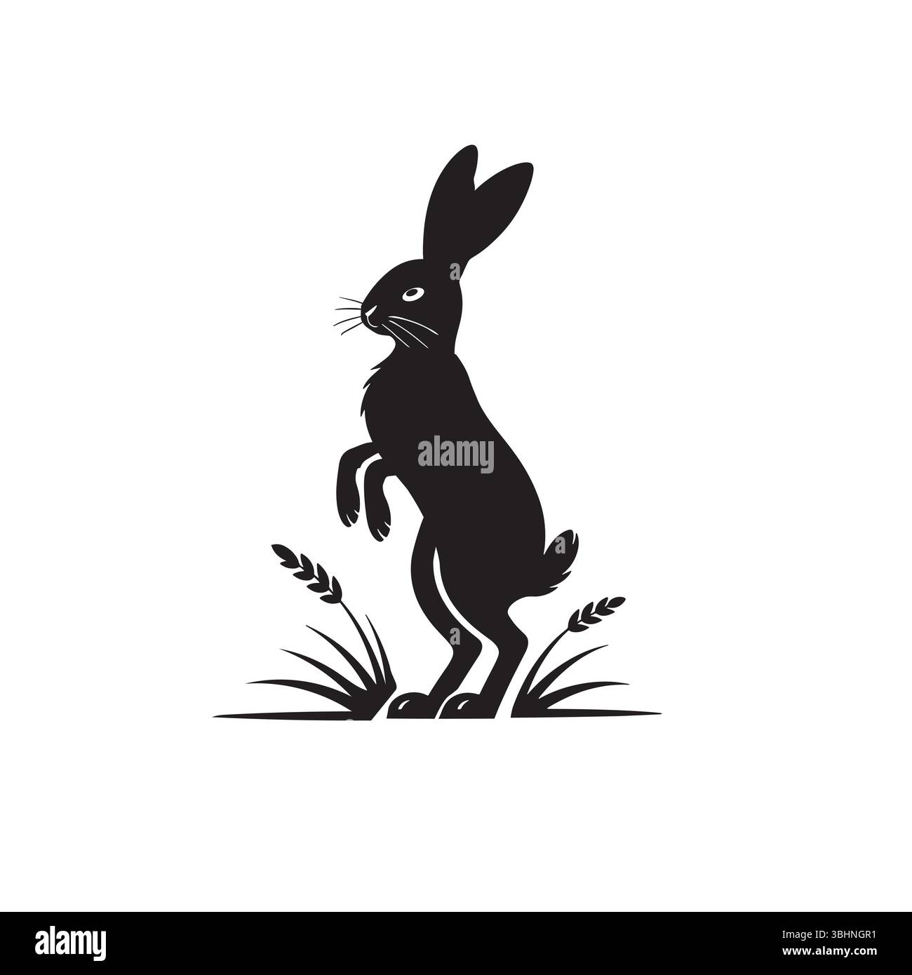 Rabbit or hare silhouette vectors with deference pose Stock Vector