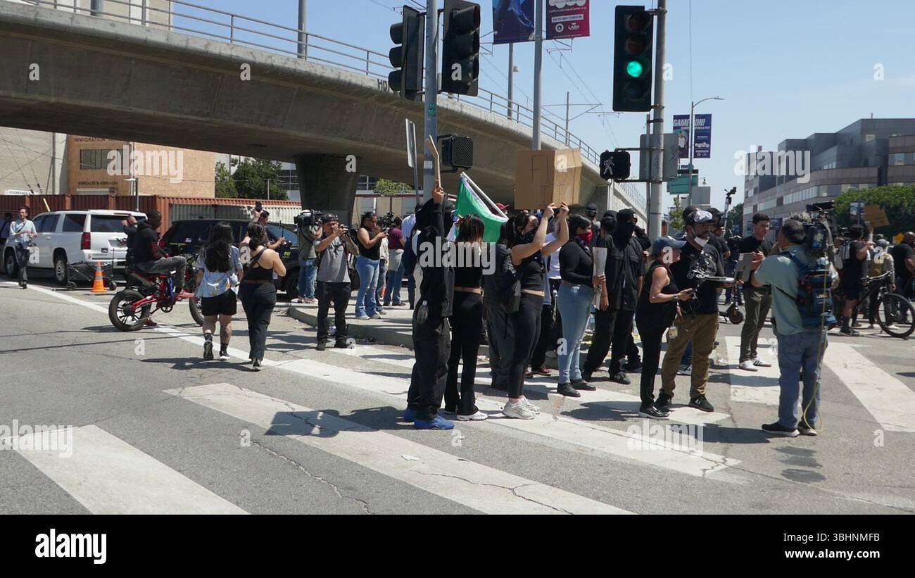 Los Angeles, California, USA 10th June 2025 LA Protests/Riots Anti ...