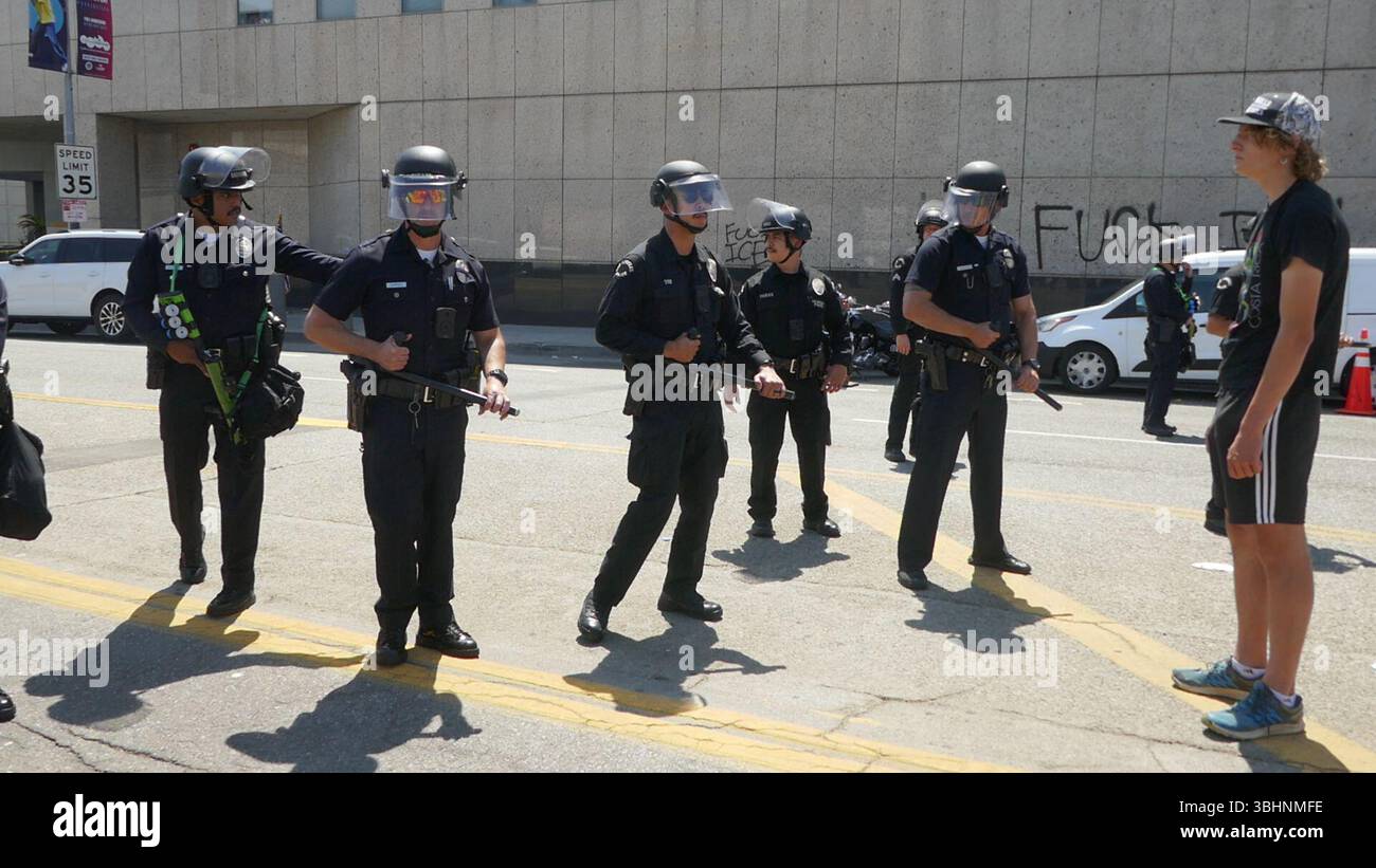 Los Angeles, California, USA 10th June 2025 LAPD Police during LA ...