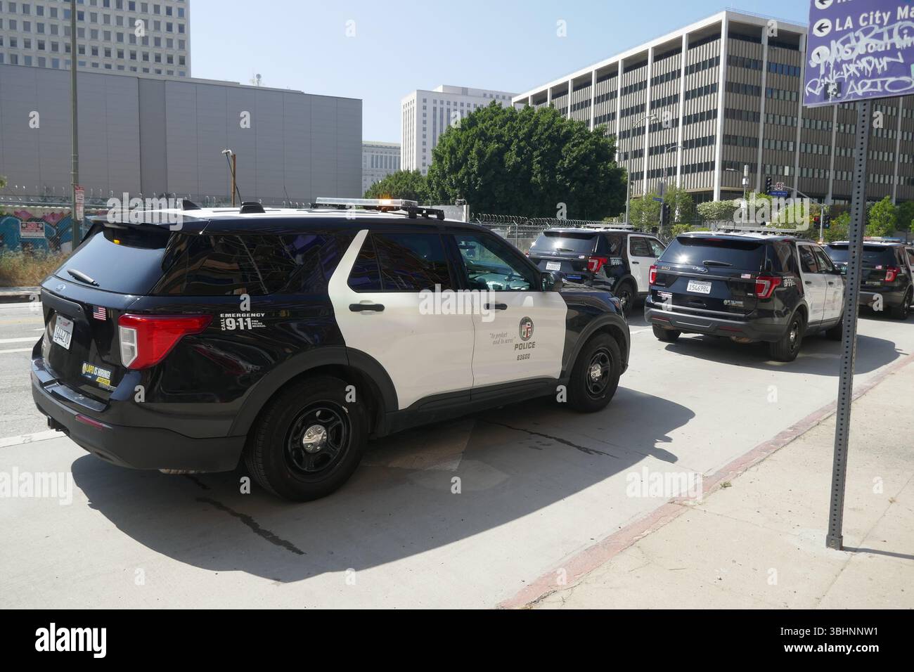 Los Angeles, California, USA 10th June 2025 LAPD Police Cars during LA ...